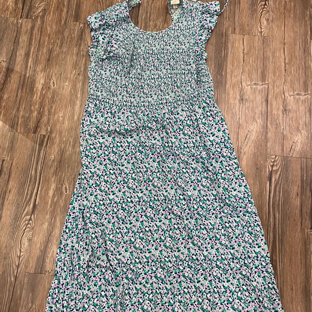 Women’s dress light purple, green, and light blue